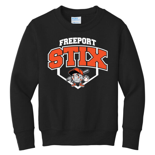 Stix Baseball 2026 Logo 2 - Youth Core Fleece Crewneck Sweatshirt Thumbnail