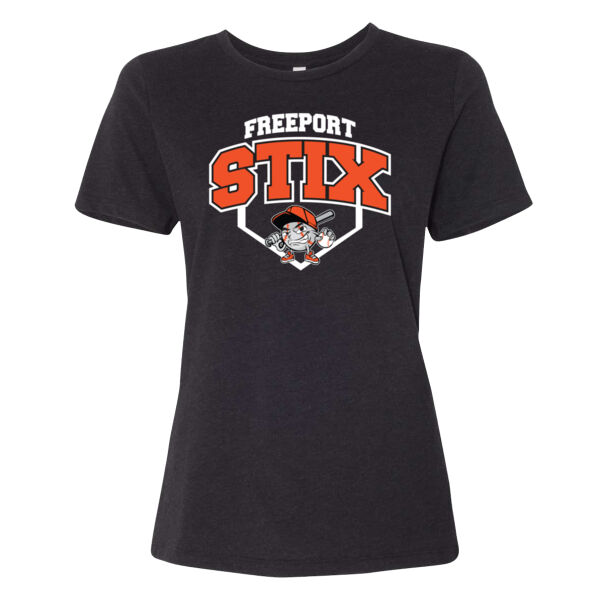 Stix Baseball 2026 Logo 2 - Women’s Relaxed Fit Heather CVC Tee Thumbnail