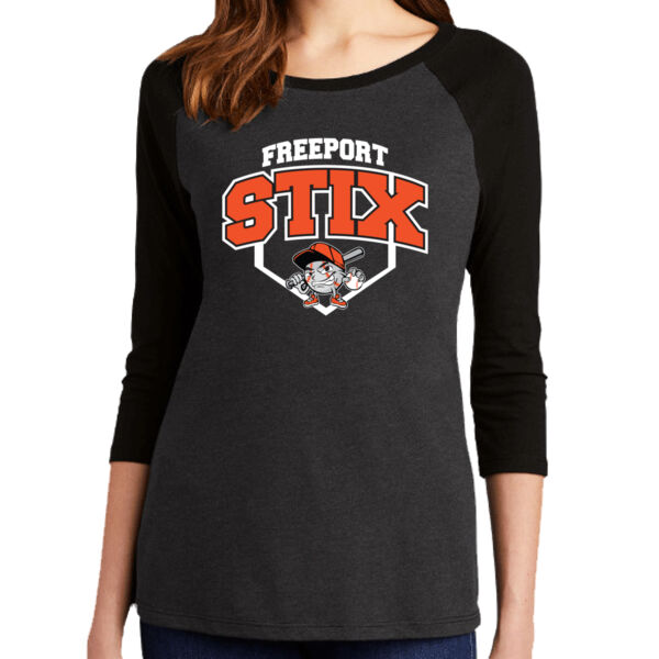 Stix Baseball 2026 Logo 2 - Women's Perfect Tri ® 3/4 Sleeve Raglan Thumbnail