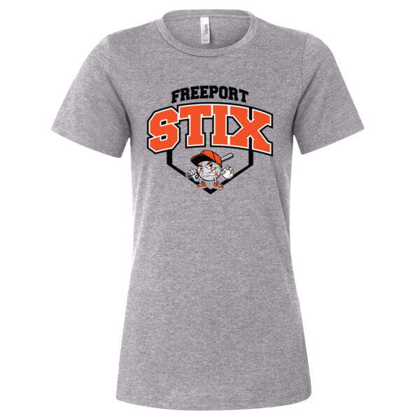 Stix Baseball 2026 Logo 2 - Women’s Relaxed Fit Heather CVC Tee Thumbnail