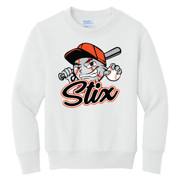 Stix Baseball 2026 Logo 3 - Youth Core Fleece Crewneck Sweatshirt Thumbnail
