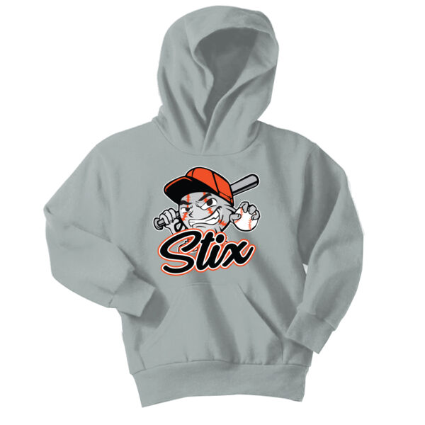 Stix Baseball 2026 Logo 3 - Youth Core Fleece Pullover Hooded Sweatshirt Thumbnail