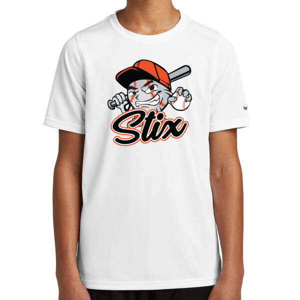 Stix Baseball 2026 Logo 3 - Youth Swoosh Sleeve rLegend Tee Thumbnail