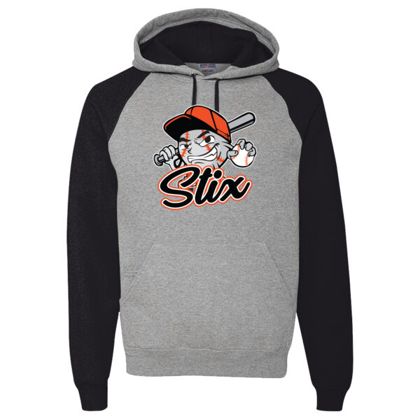 Stix Baseball 2026 Logo 3 - Unisex NuBlend ® Colorblock Raglan Hoodie Sweatshirt Thumbnail