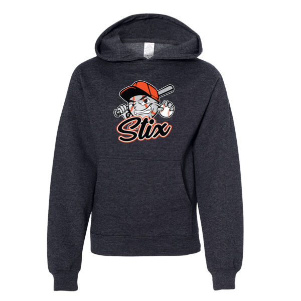 Stix Baseball 2026 Logo 3 - Youth Midweight Hooded Sweatshirt Thumbnail