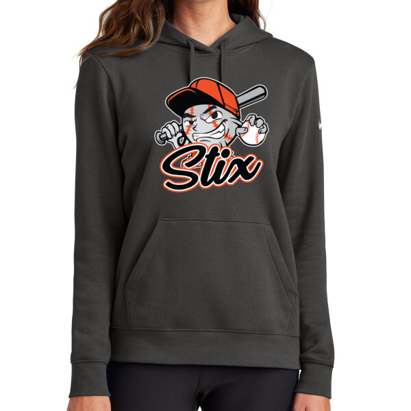 Stix Baseball 2026 Logo 3 - Women's Club Fleece Sleeve Swoosh Pullover Hoodie Thumbnail