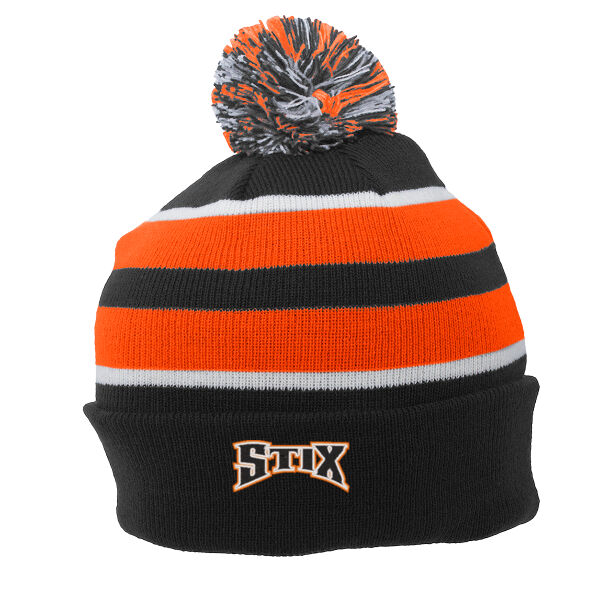 Stix Baseball 2026 Embroidered 1 - Knit Fold Over Pom-Pom Beanie Thumbnail