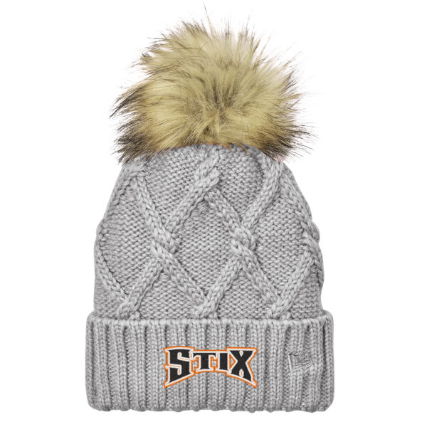 Stix Baseball 2026 Embroidered 1 - Faux Fur Pom Beanie Thumbnail