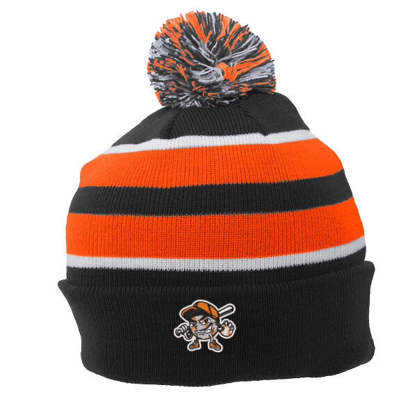 Stix Baseball 2026 Embroidered 3 - Knit Fold Over Pom-Pom Beanie 2 Thumbnail